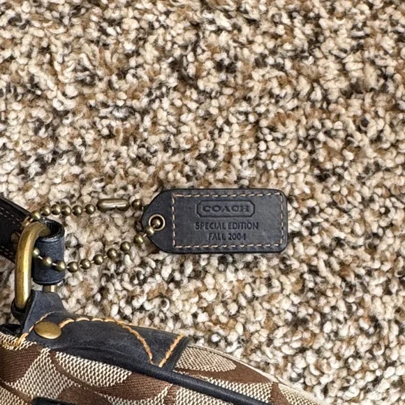 Coach Tan and Blue Buckle Shoulder Bag - Picture 8 of 8